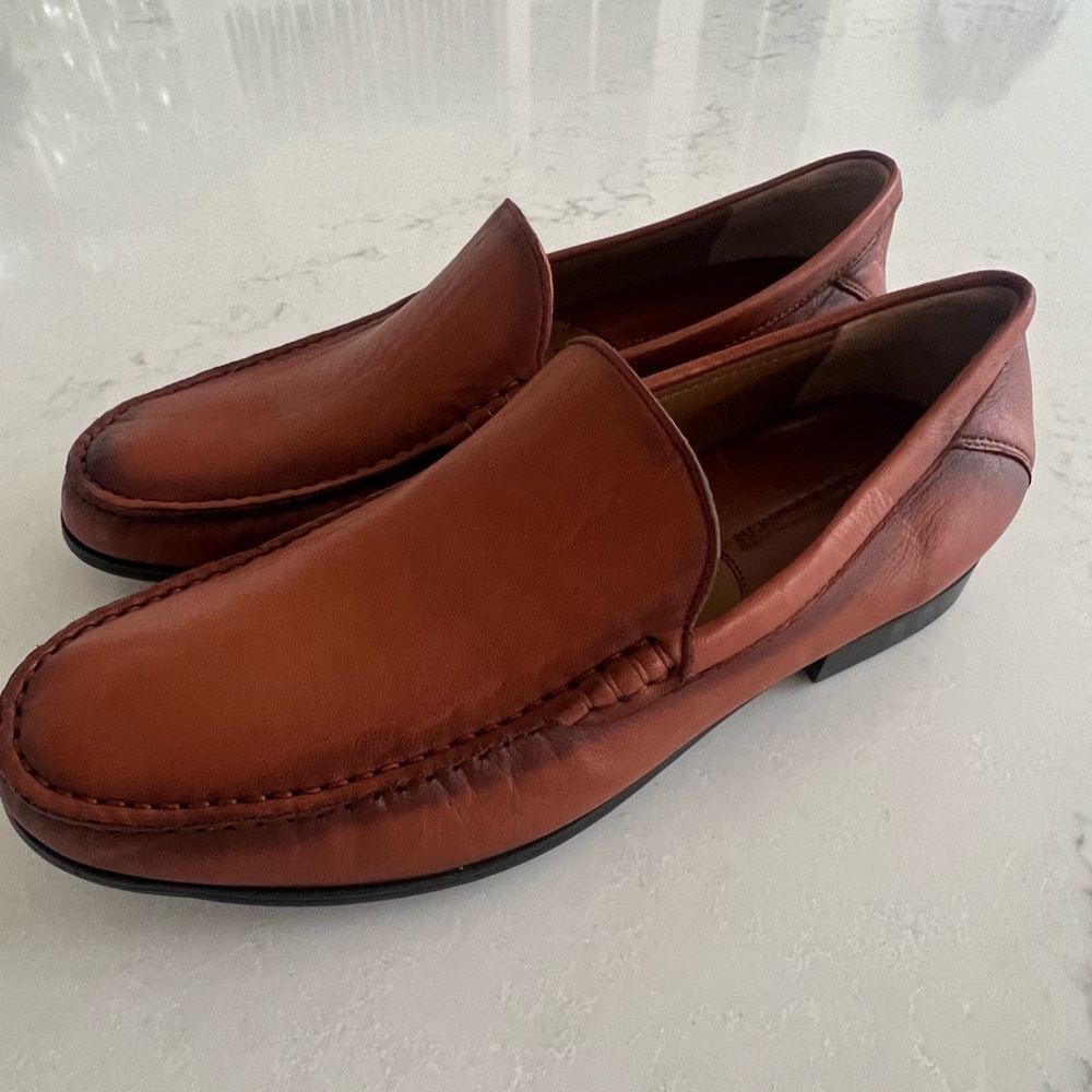 Elegant Tan Leather Slip-On Loafers